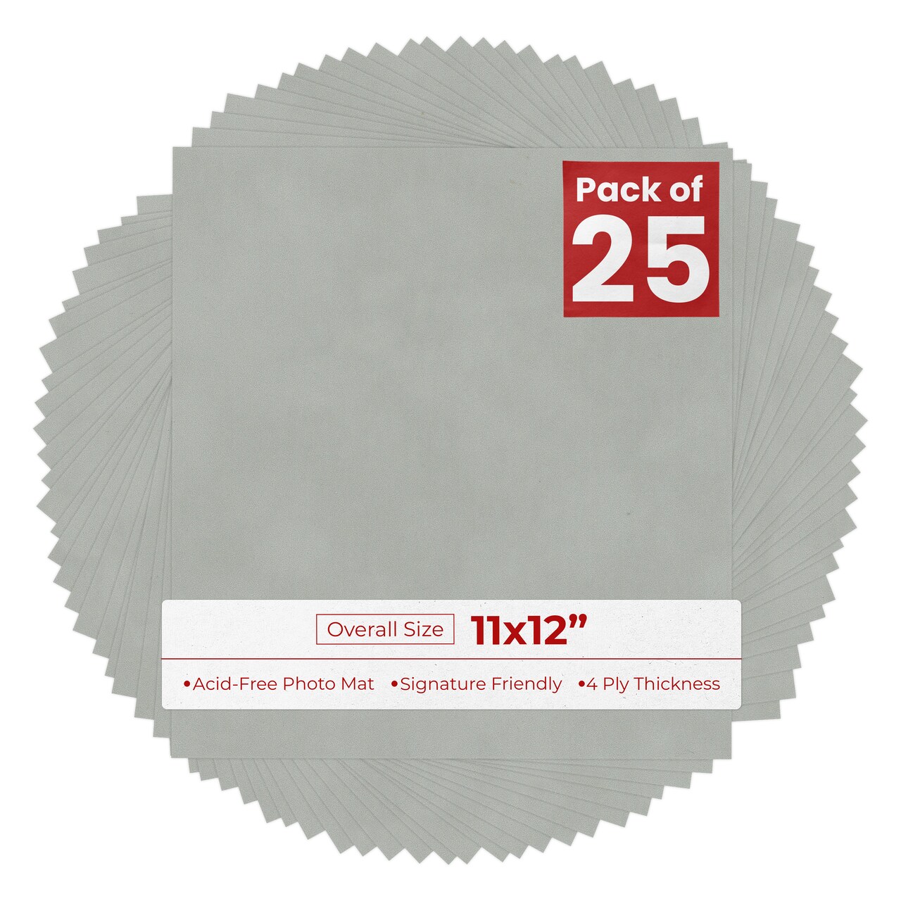 Light Grey Suede 11x12 Uncut Mat Board - Blank Sheets, No Opening